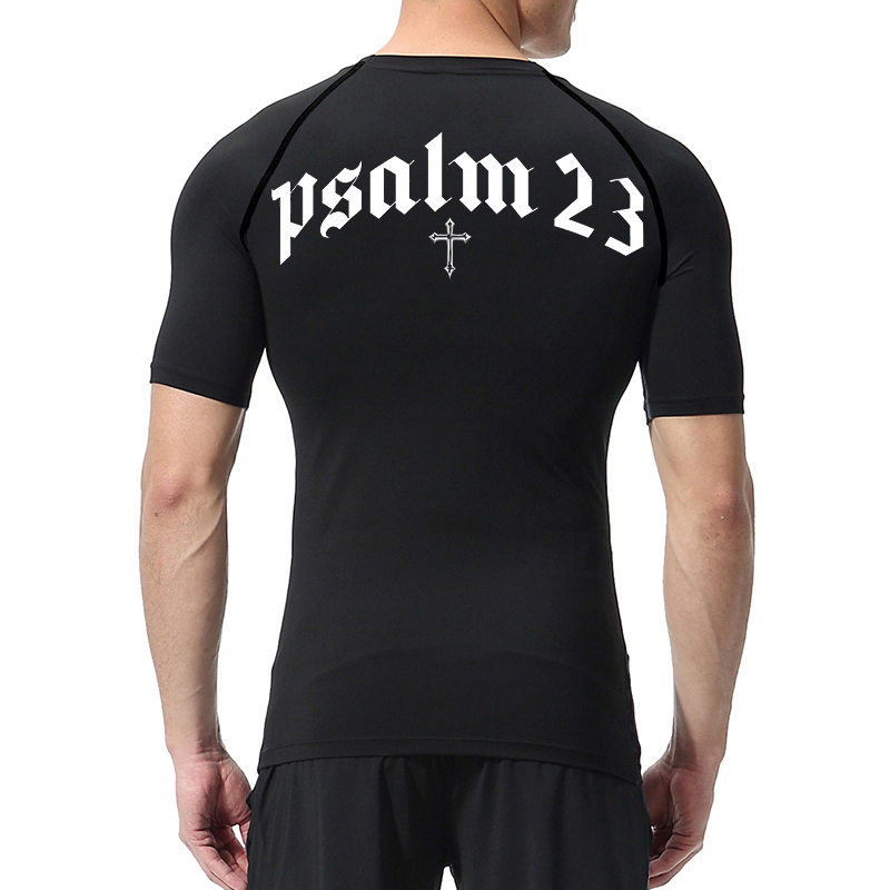 Psalm 23 Cross Print Compressi - Crossfit Gym ulasan dan harga